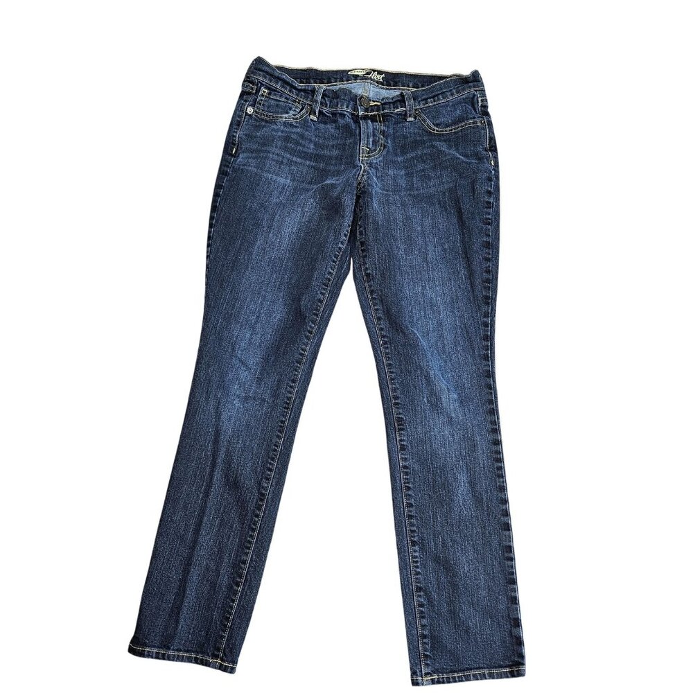 Old Navy The Flirt Straight Jeans Womens 6 Regular Blue Wash Stretch Denim